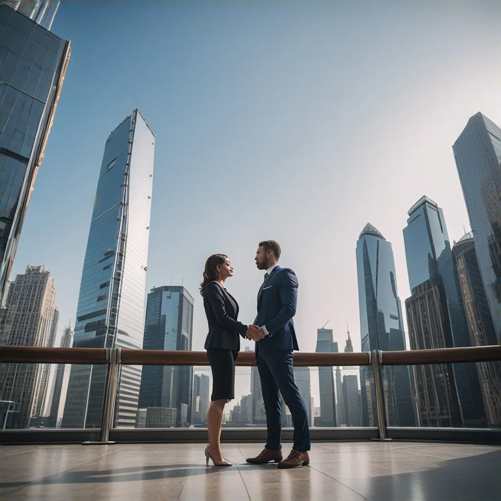 City skyline meeting